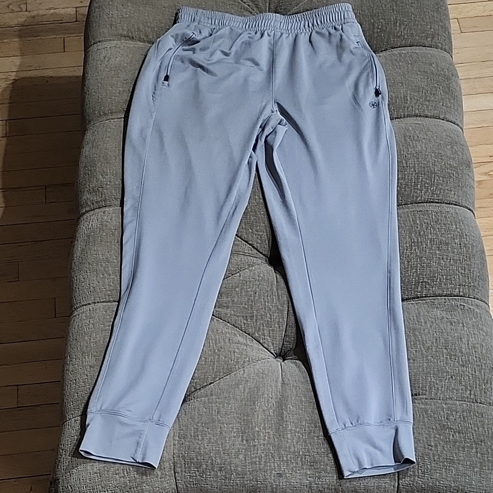 GAIAM Gray Sweatpants with Elastic Waistband and Tapered Legs